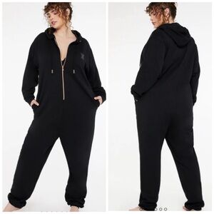 Savage X Fenty 1X Black Hooded Jumpsuit